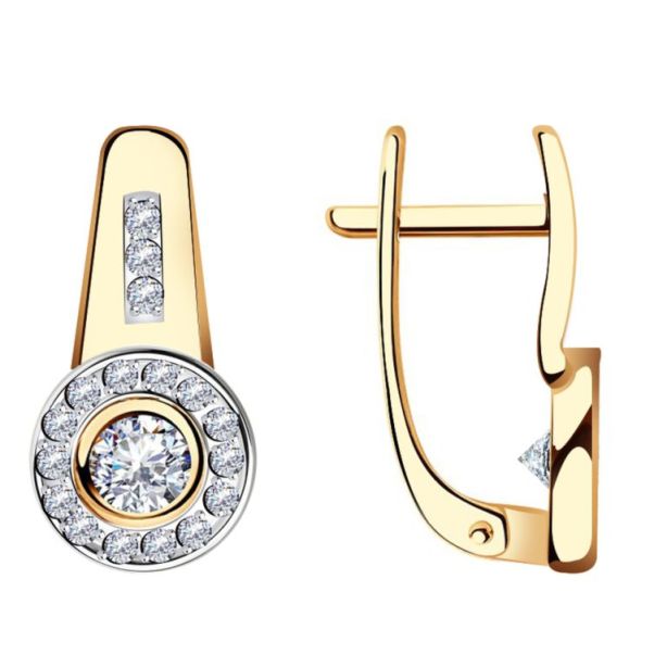 Серьги из белого золота 585 пробы кл3694а-62