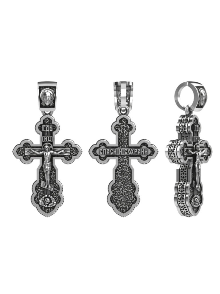 Крест из черненого серебра 925 пробы ПК-017м