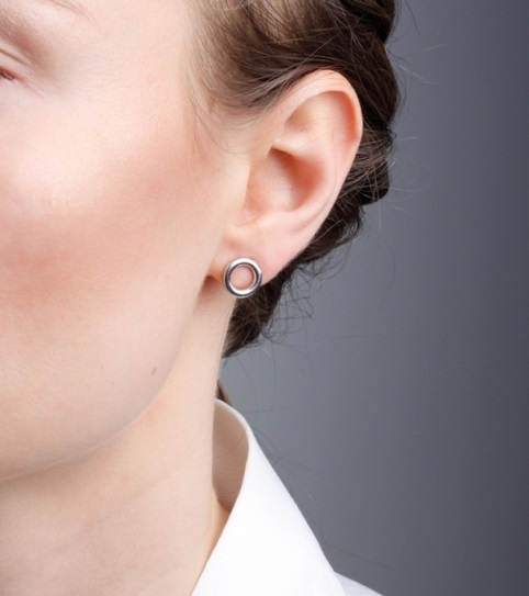 Пусеты из родированого серебра 925 пробы 6001375-00245