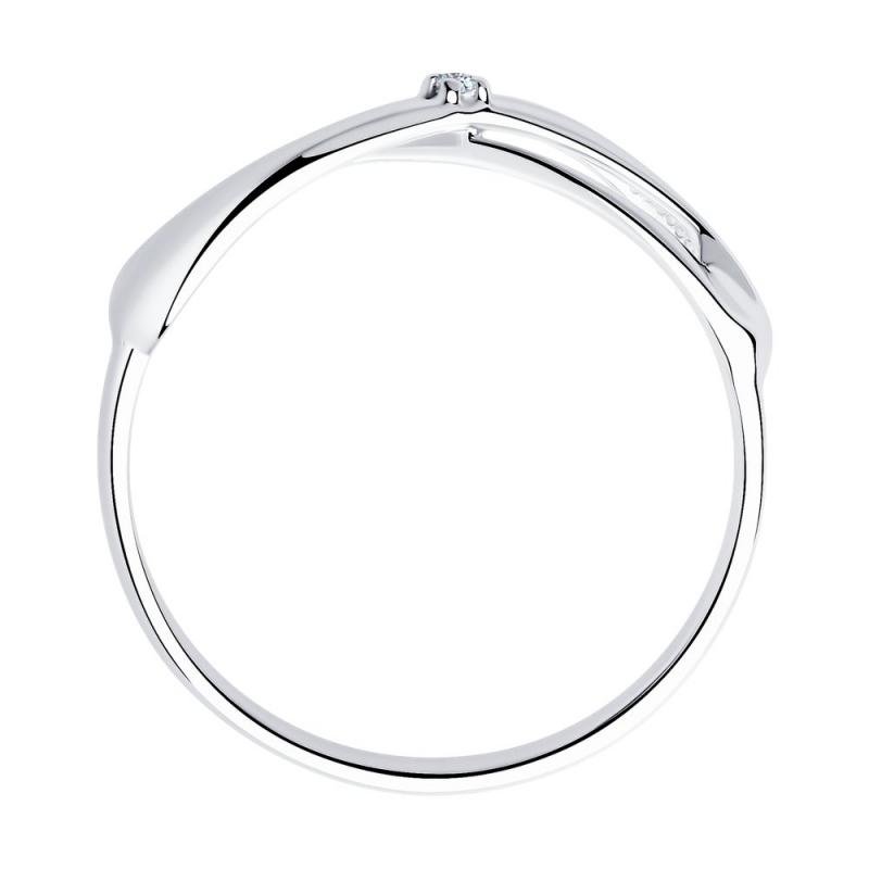 Кольцо из родированого серебра 925 пробы 87010012 с бриллиантом