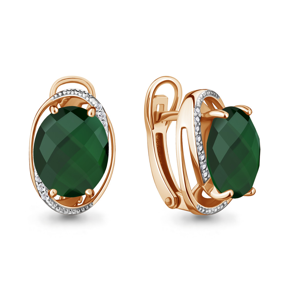 Серьги с английским замком женские из серебра 925 пробы 4423209А  Золочение