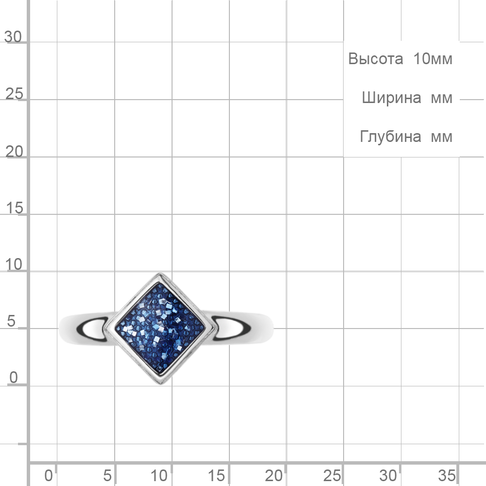 Кольцо из родированного серебра 925 пробы 54951