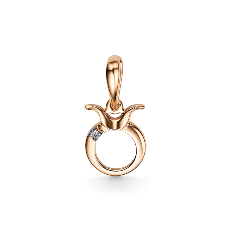 Подвеска из красного золота 585 пробы 34217-100 с бриллиантом