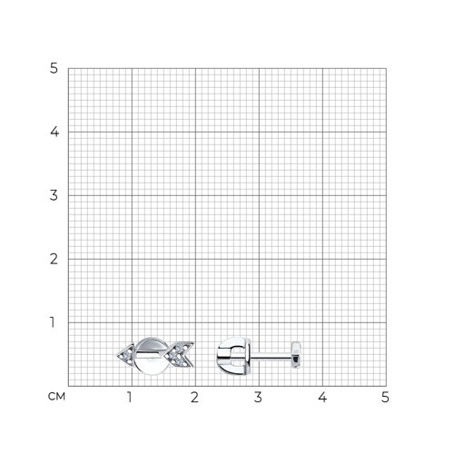 Пусеты из родированого серебра 925 пробы 94024482