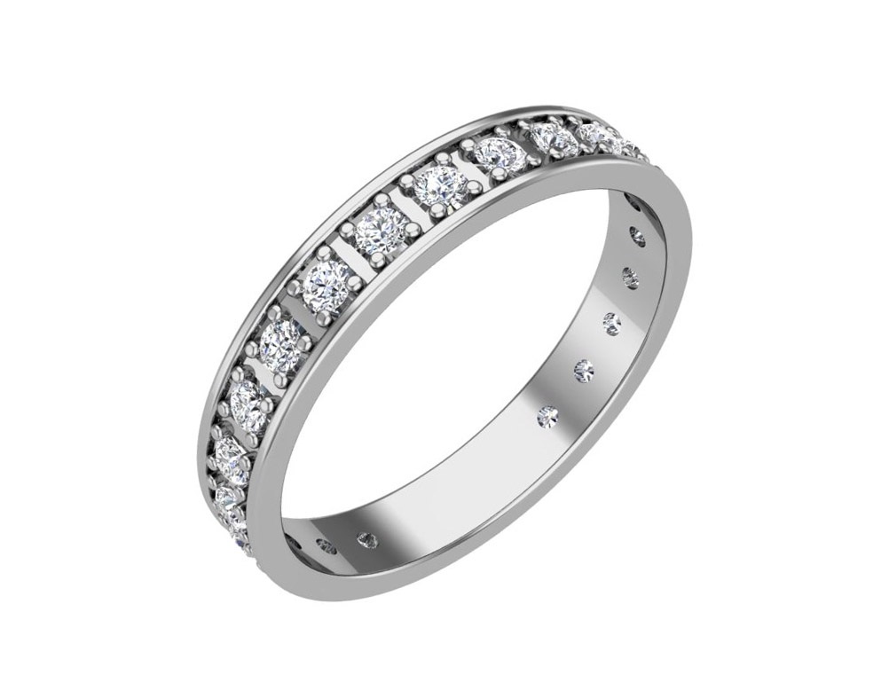 Кольцо из родированого серебра 925 пробы 0101431-00775