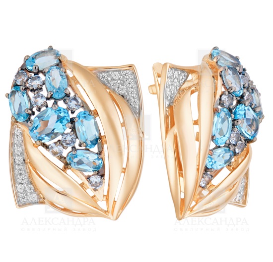Серьги женские из красного золота 585 пробы кл3442а-78