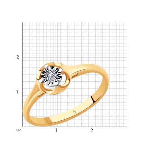 Кольцо из золота 585 пробы 1011076 с бриллиантом