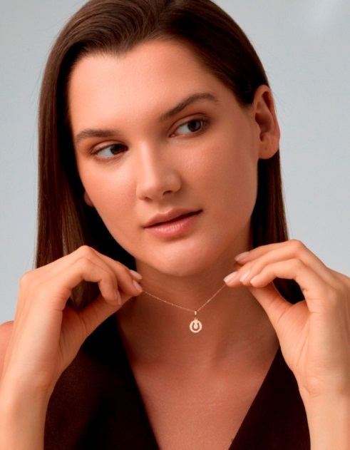 Подвеска из красного золота 585 пробы 36737-100 с бриллиантом