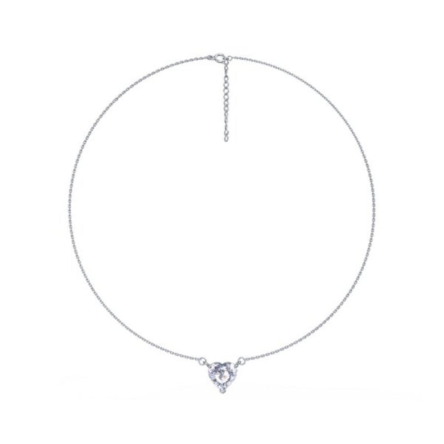 Колье из родированого серебра 925 пробы 0320406-00775