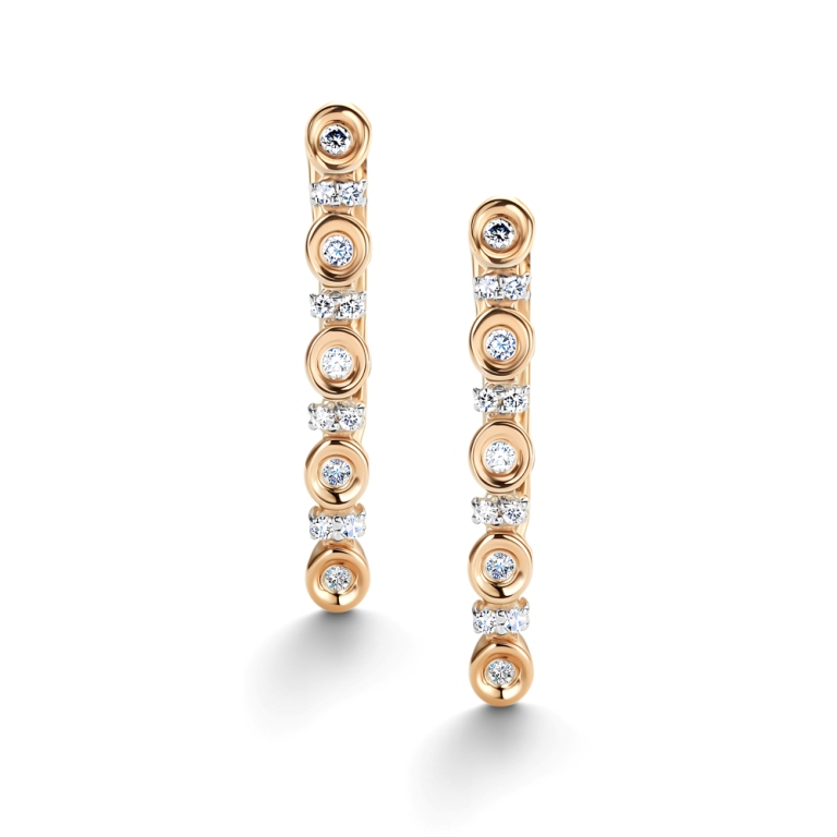 Серьги с английским замком женские из красного золота 585 пробы 26444-100 с бриллиантами