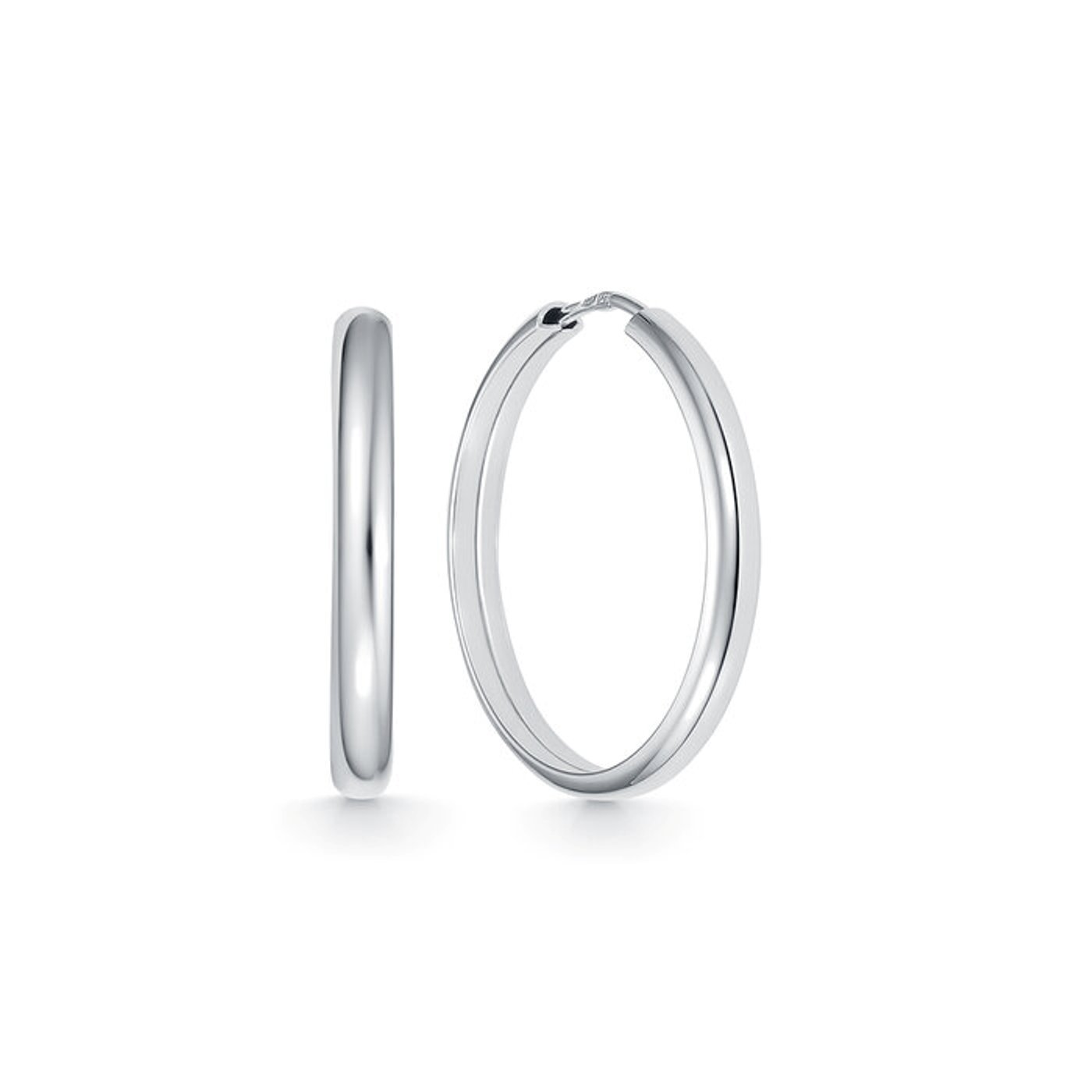 Серьги конго женские из родированого серебра 925 пробы с020020