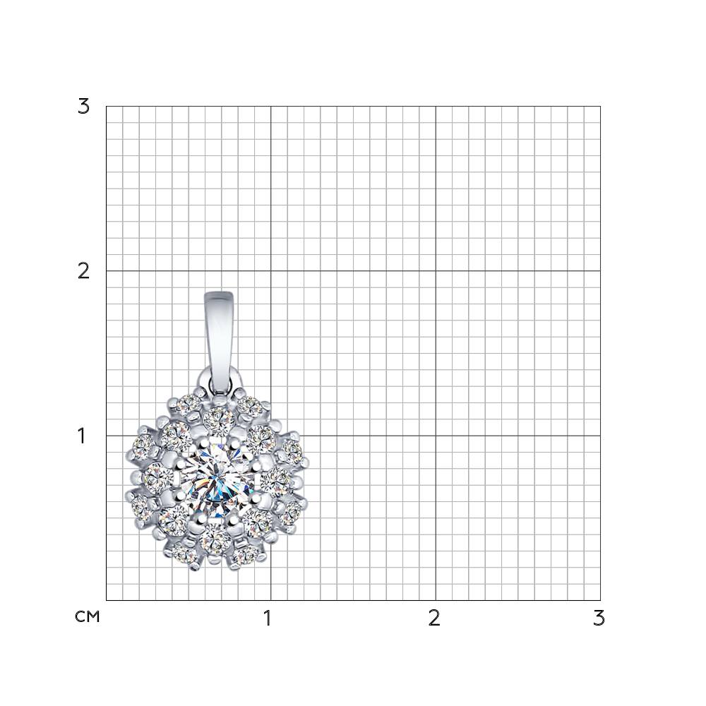 Подвеска из родированного серебра 925 пробы 89030014 с фианитами swarovski