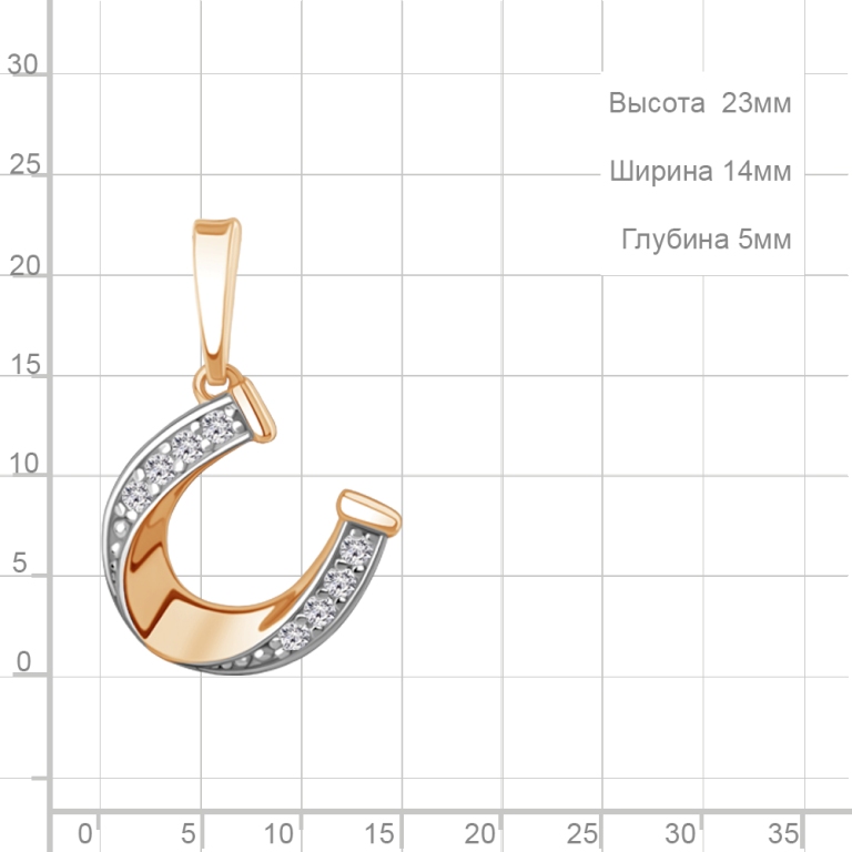 Подвеска из красного золота 585 пробы 24741А