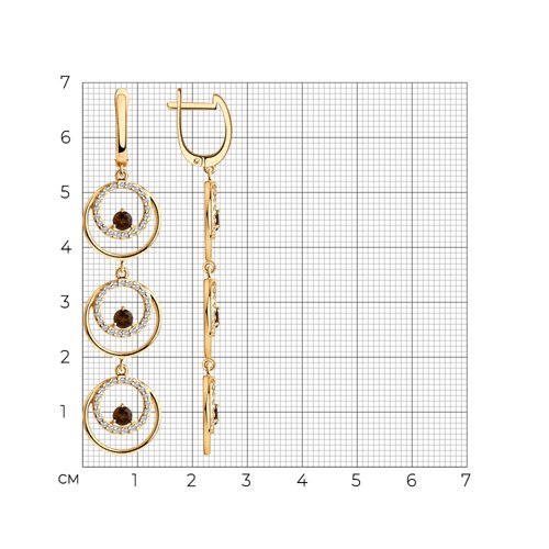 Серьги с английским замком женские из позолоченого серебра 925 пробы 92022276