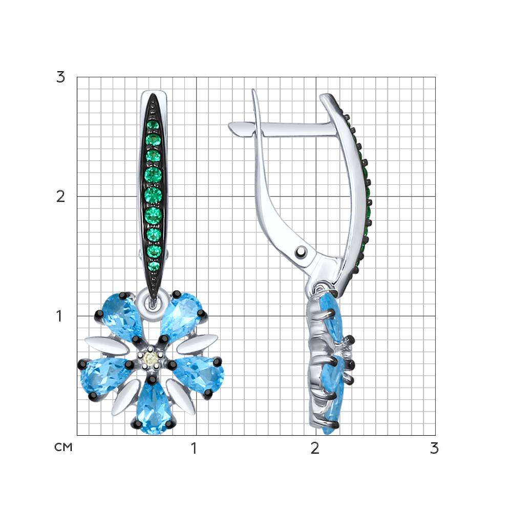 Серьги с английским замком женские из родированого серебра 925 пробы 92021566