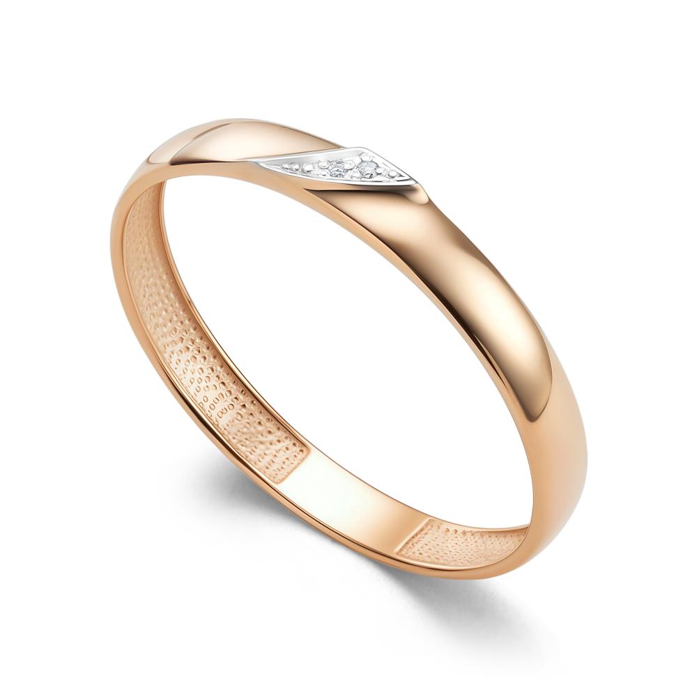 Кольцо из красного золота 585 пробы 16403-100 с бриллиантами