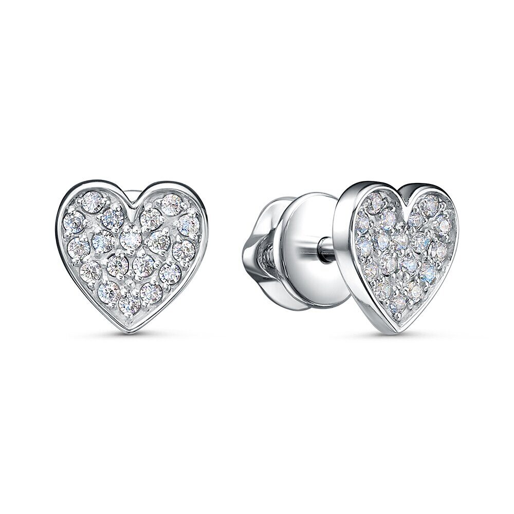 Пусеты из родированого серебра 925 пробы 3101048727