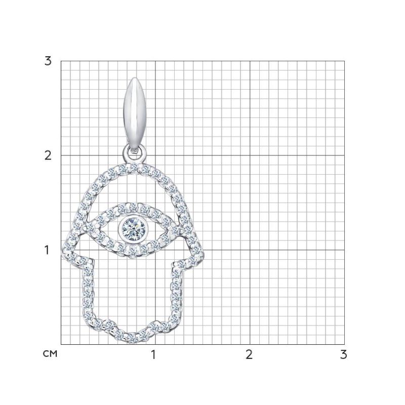 Подвеска из родированого серебра 925 пробы 94031303