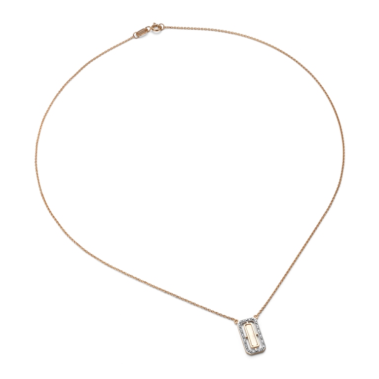 Колье из красного золота 585 пробы 66574-100 с бриллиантами