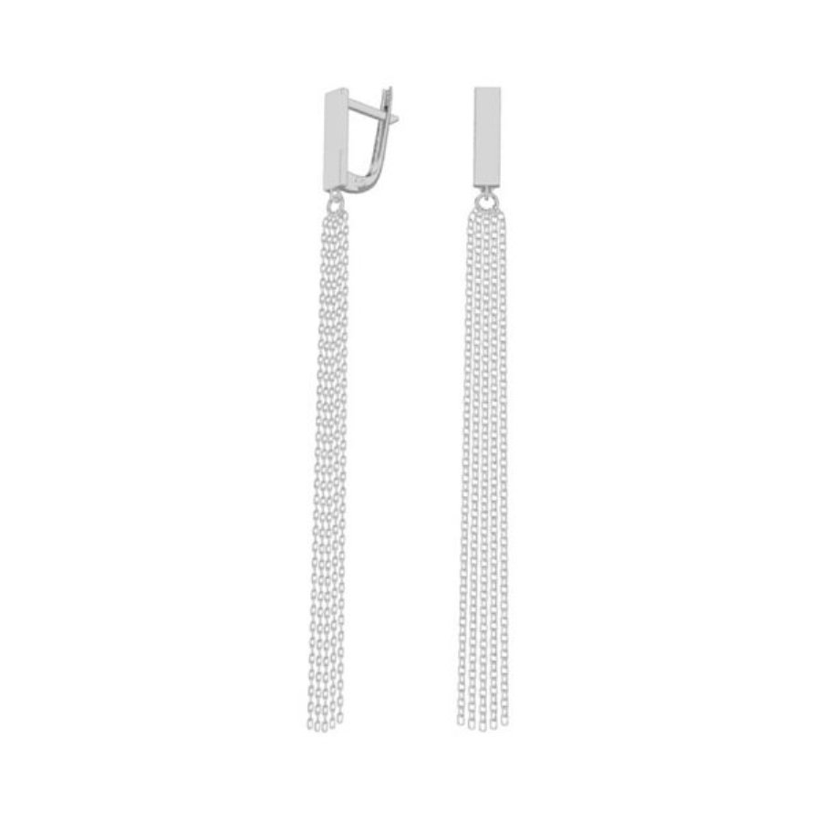 Серьги с английским замком женские из родированого серебра 925 пробы 0221307-00245