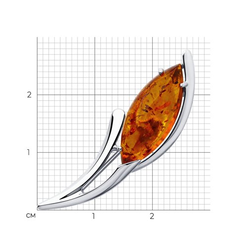 Брошь из родированого серебра 925 пробы 83040017