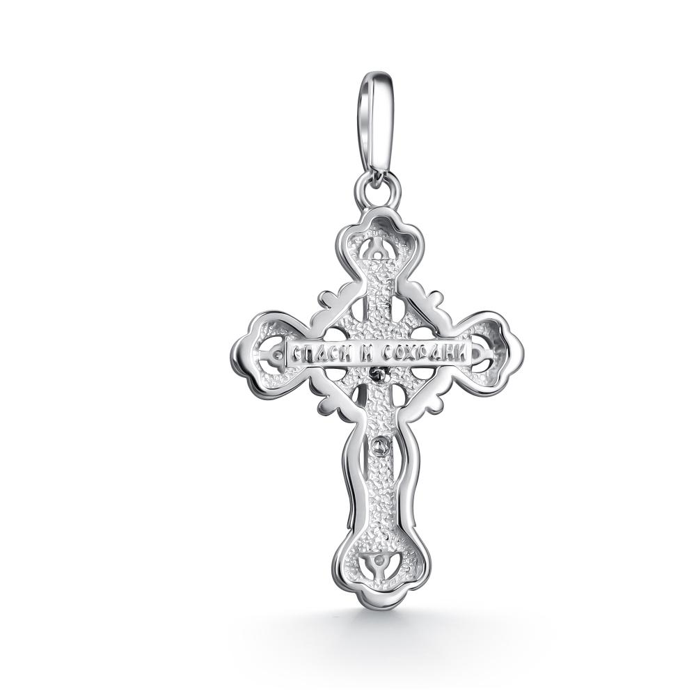 Крест из родированого серебра 925 пробы 03-5256/00КЦ-00