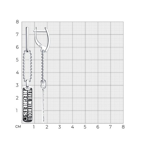 Серьги с английским замком женские из черненого серебра 925 пробы 95020085