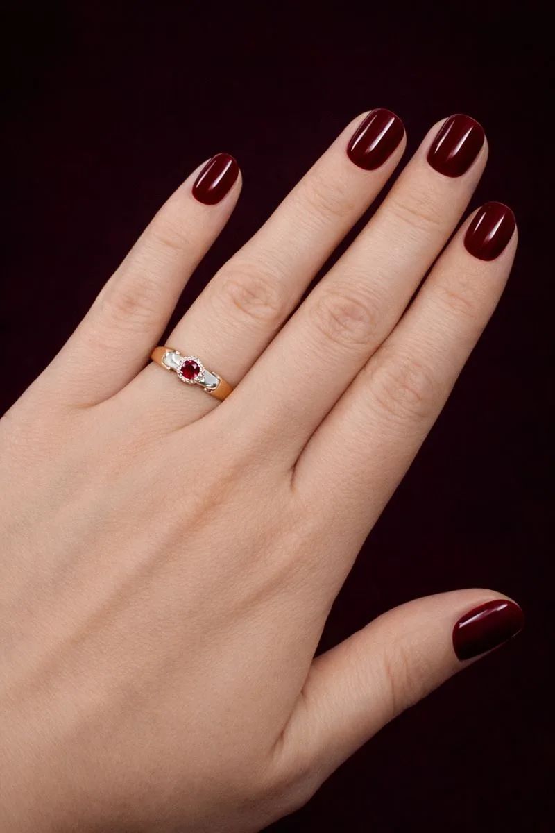 Кольцо из золота 585 пробы 12818-103 с рубином и бриллиантами