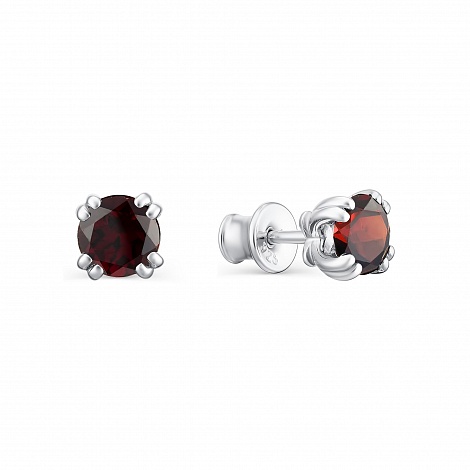 Пусеты из серебра 02-1195/00ГР-00
