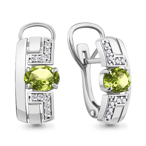 Серьги с английским замком женские из родированого серебра 925 пробы 4794907А