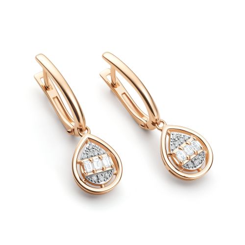Серьги из золота 585 пробы 26000-100 с бриллиантами