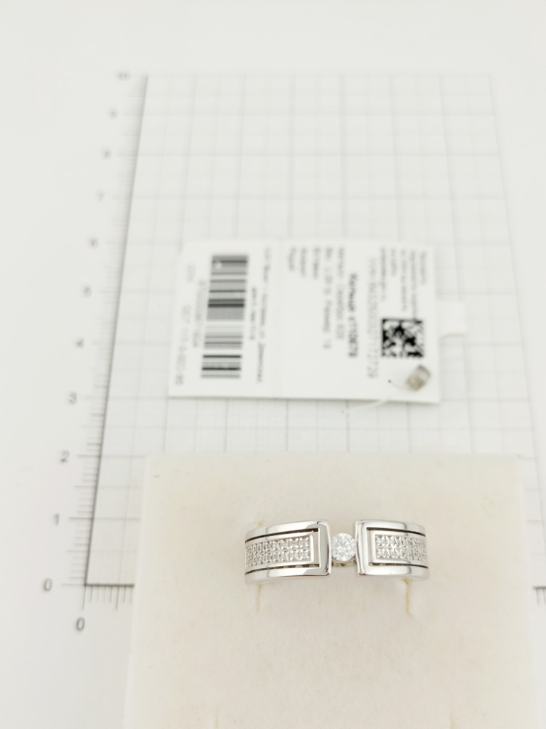 Кольцо из родированого серебра 925 пробы с110678