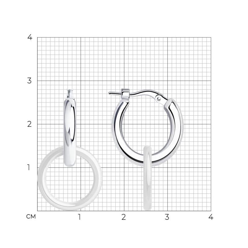Серьги с английским замком женские из родированого серебра 925 пробы 94025008