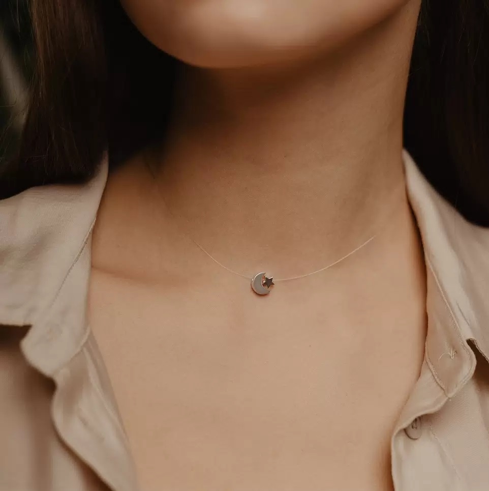 Колье из родированого серебра 925 пробы 0320308-10245