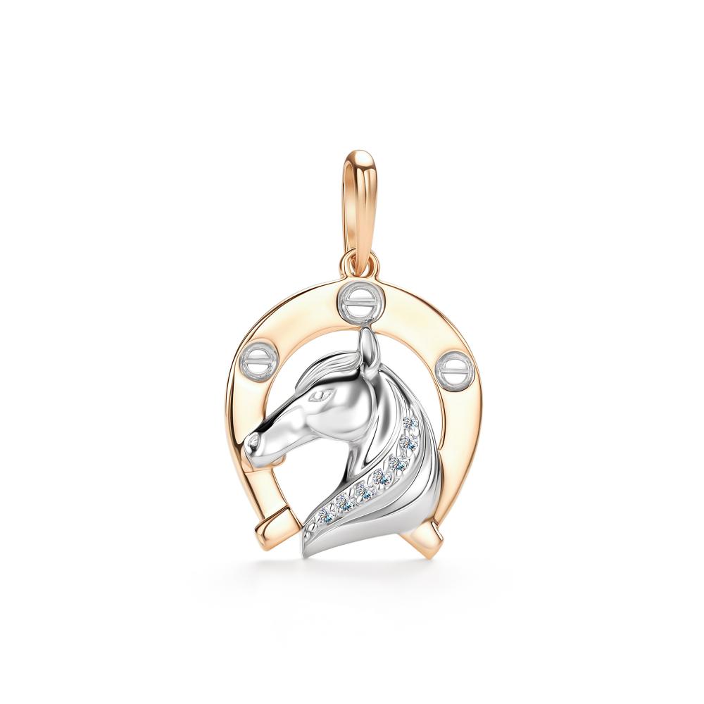 Подвеска из красного золота 585 пробы 36738-100 с бриллиантами