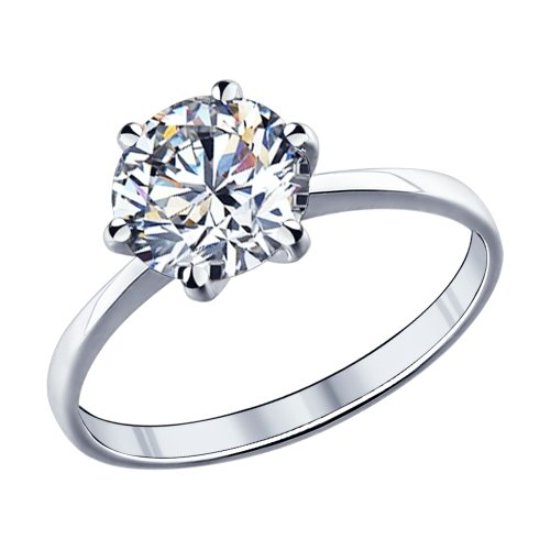 Кольцо из родированого серебра 925 пробы 89010003