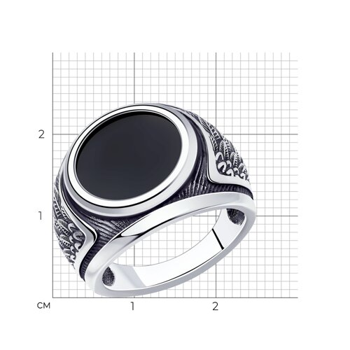 Печатка из черненого серебра 925 пробы 95010175