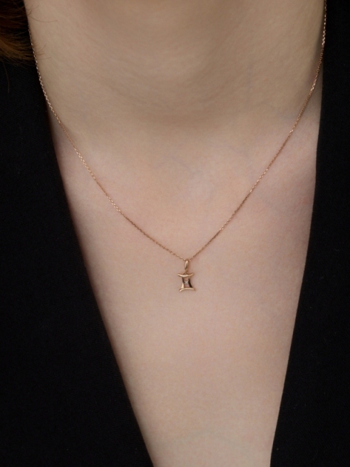 Подвеска из красного золота 585 пробы 34211-100 с бриллиантом