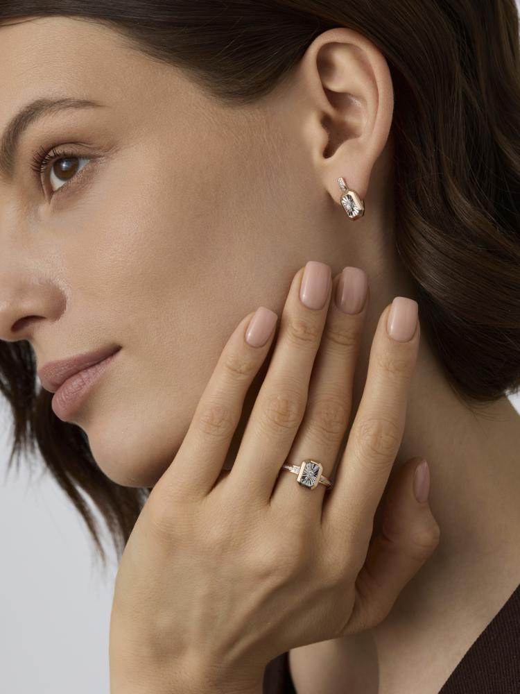 Серьги с английским замком женские из красного золота 585 пробы 26531-100