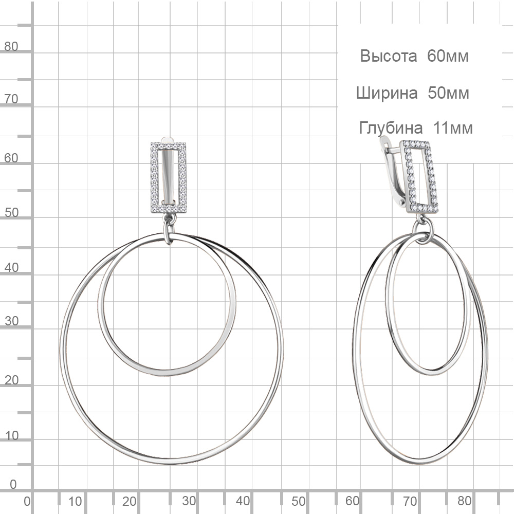 Серьги из серебра 48768А