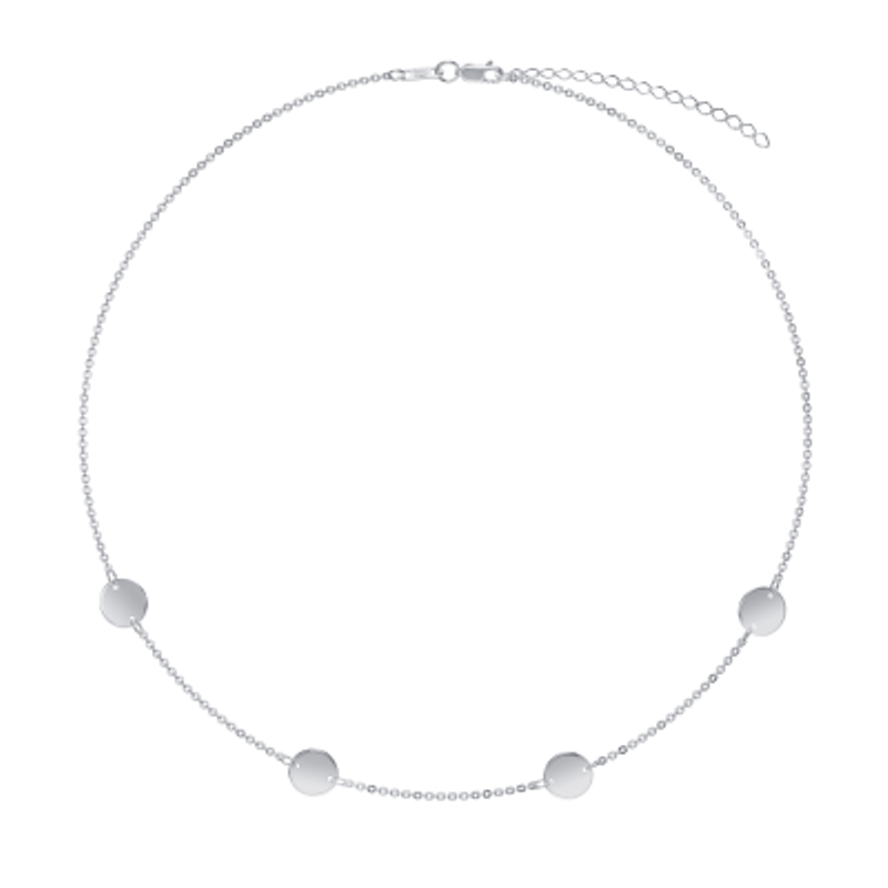 Колье из родированого серебра 925 пробы НХ22-1811-3 д. 0,35 мм