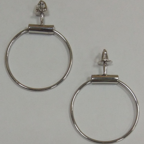 Серьги с английским замком женские из родированого серебра 925 пробы 300648