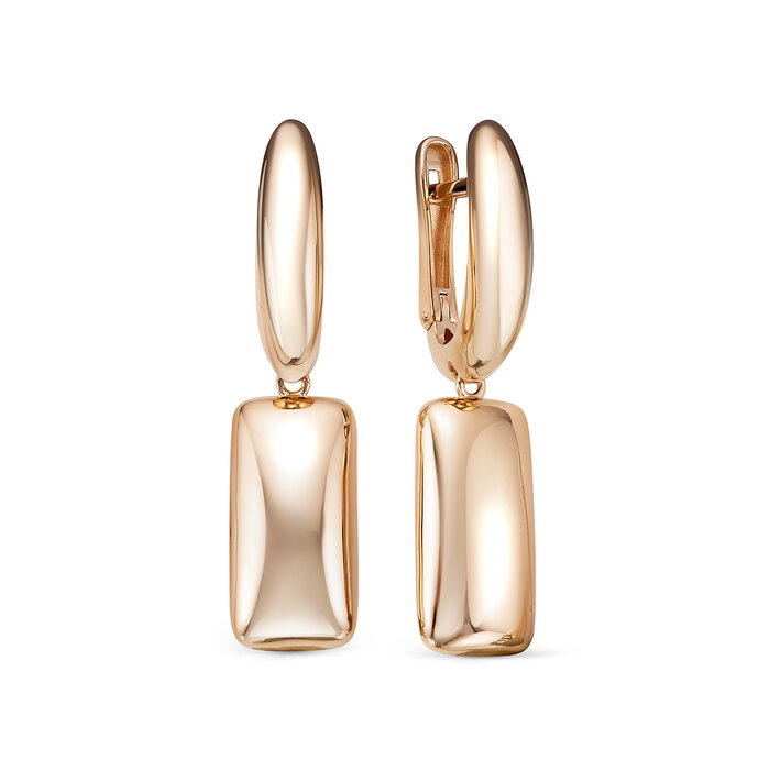 Серьги с английским замком женские из красного золота 585 пробы 120097-1