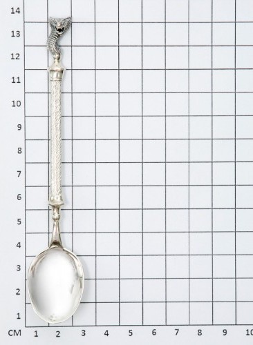 Ложка из родированного серебра 925 пробы Л-194 Змея