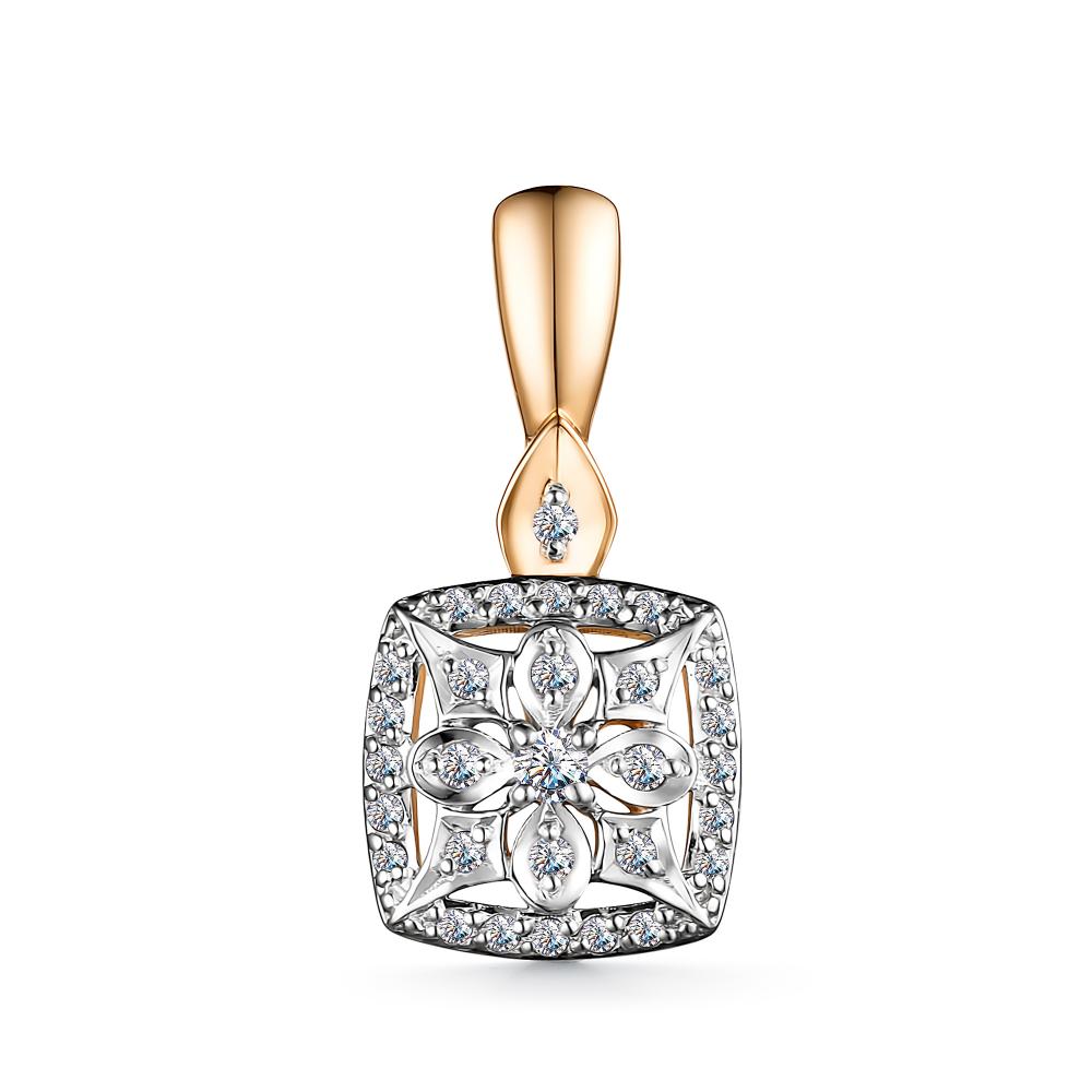 Подвеска из красного золота 585 пробы 35088-100 с бриллиантом