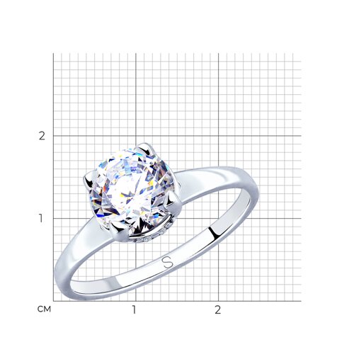 Кольцо из родированого серебра 925 пробы 94012811