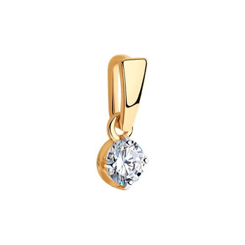 Подвеска из позолоченного серебра 925 пробы 89030026 с фианитом swarovski