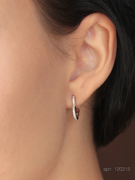 Серьги с английским замком женские из золота 585 пробы 120215