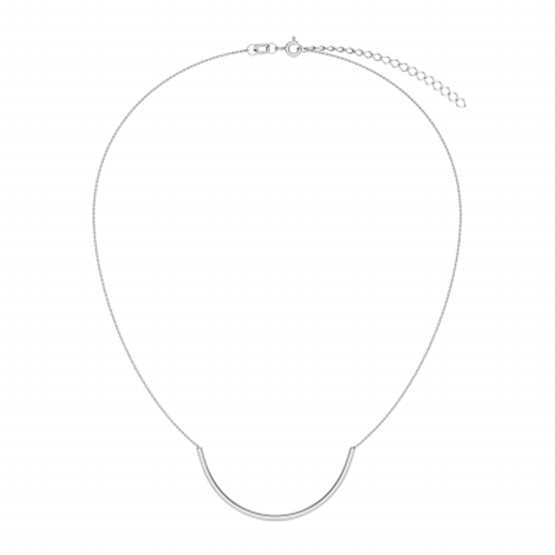 Колье из родированого серебра 925 пробы НХ22-1801-3 д. 0,3 мм