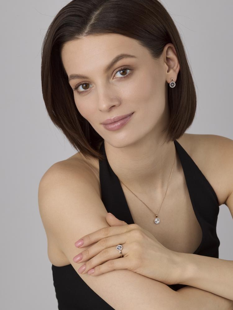 Кольцо из красного золота 585 пробы 16528-100 с бриллиантом